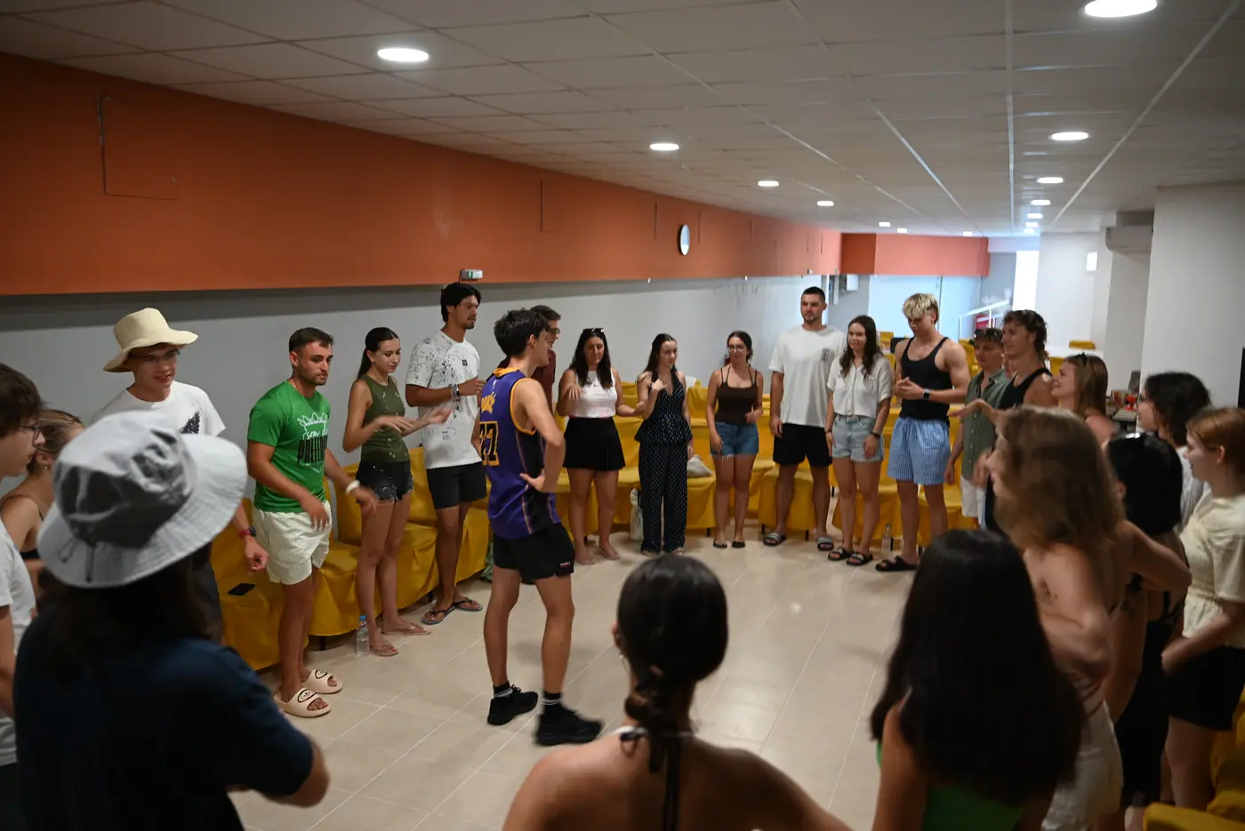 Day 1 of Positive Activism in Sounio, where the international group met through ice-breaking and name games. Photo 1 of 12.