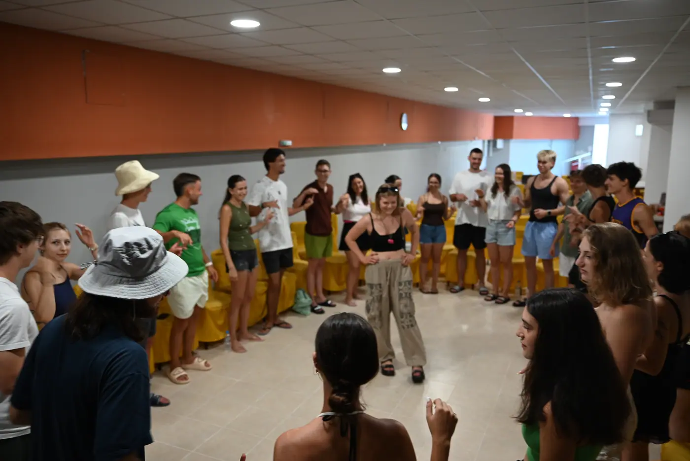 Day 1 in Sounio, where participants shared expectations, fears and personal goals for the youth exchange. Photo 2 of 12.