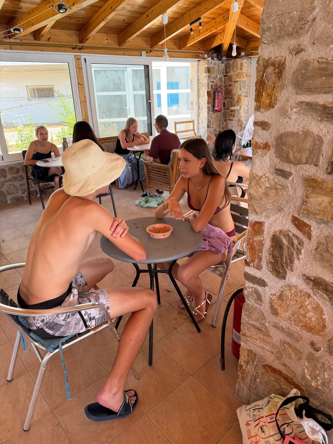 Day 1 in Sounio, where participants shared expectations, fears and personal goals for the youth exchange. Photo 10 of 12.