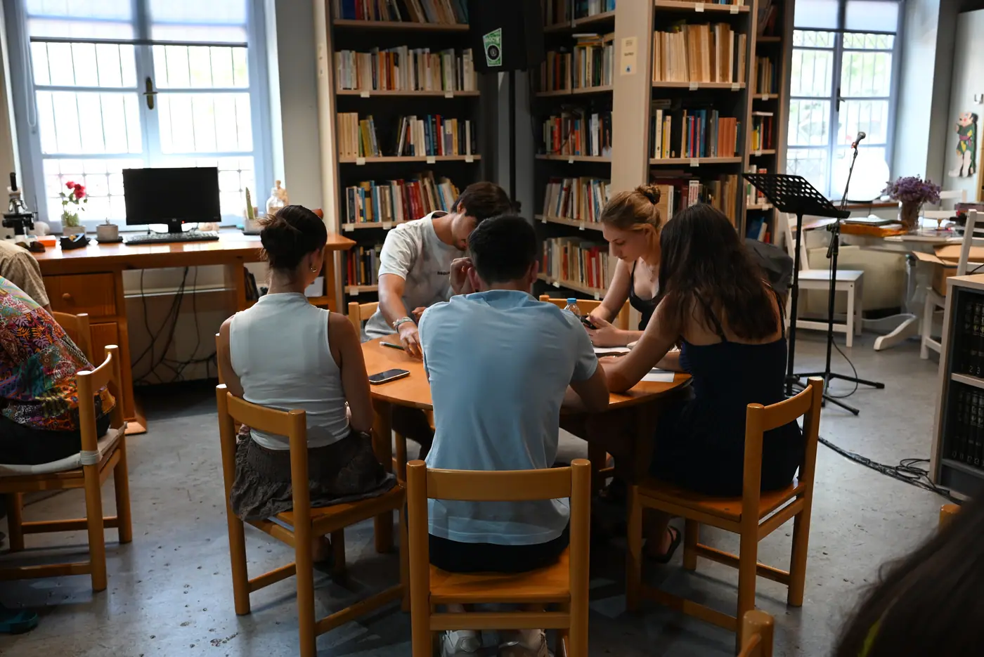 Day 2 at the Lavrio Municipal Library, where the national teams researched cultural heritage from their own communities. Photo 1 of 38.