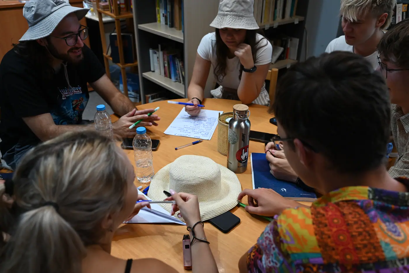 Day 2 at the Lavrio Municipal Library, during the hand-drawn diagrams and the team presentations. Photo 7 of 38.