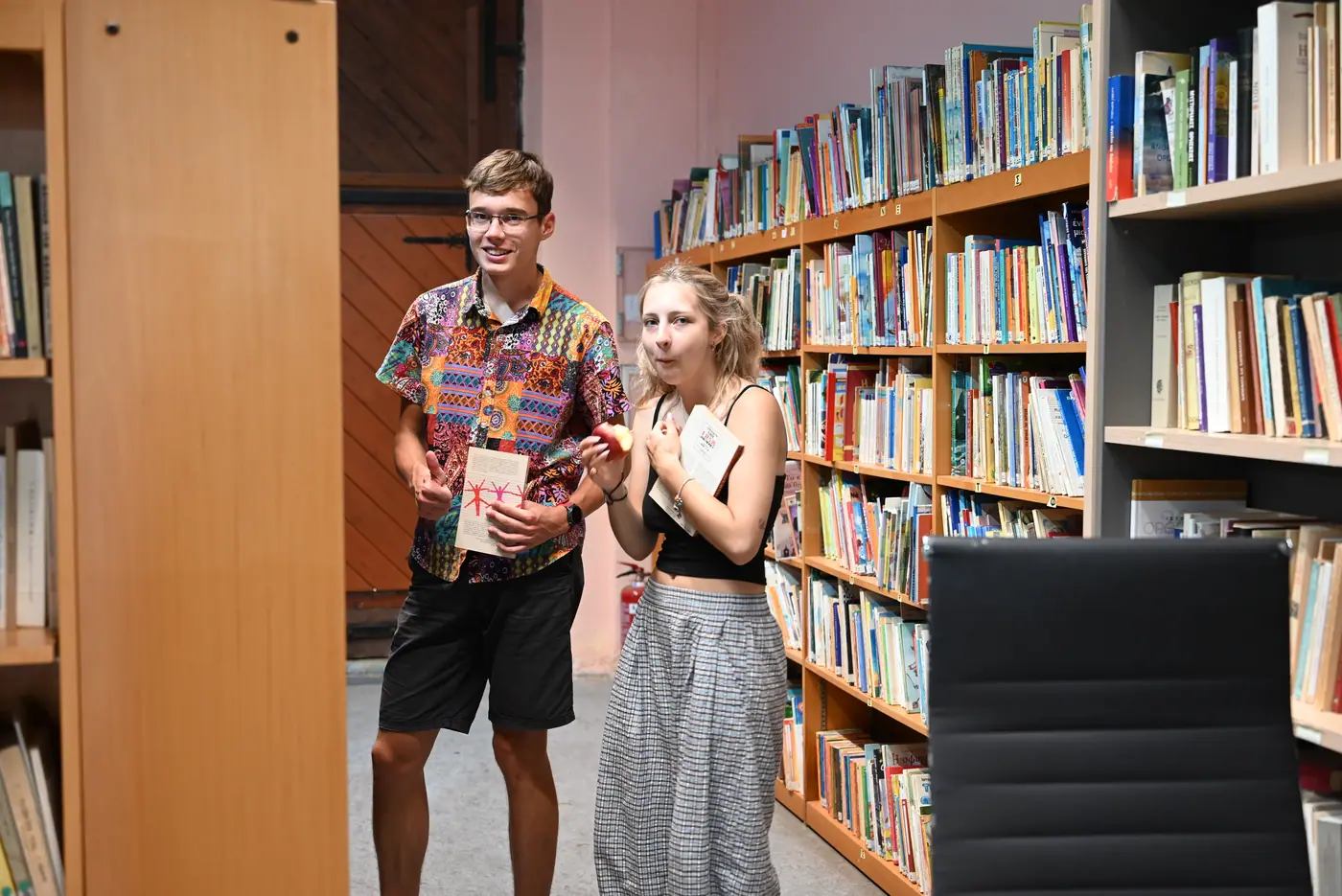 Day 2 at the Lavrio Municipal Library, where the national teams researched cultural heritage from their own communities. Photo 13 of 38.