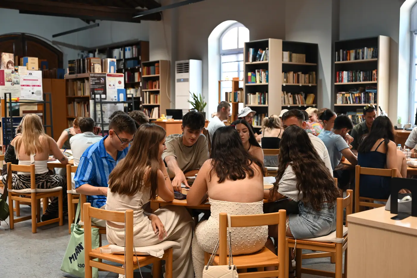 Day 2 at the Lavrio Municipal Library, where the national teams researched cultural heritage from their own communities. Photo 17 of 38.