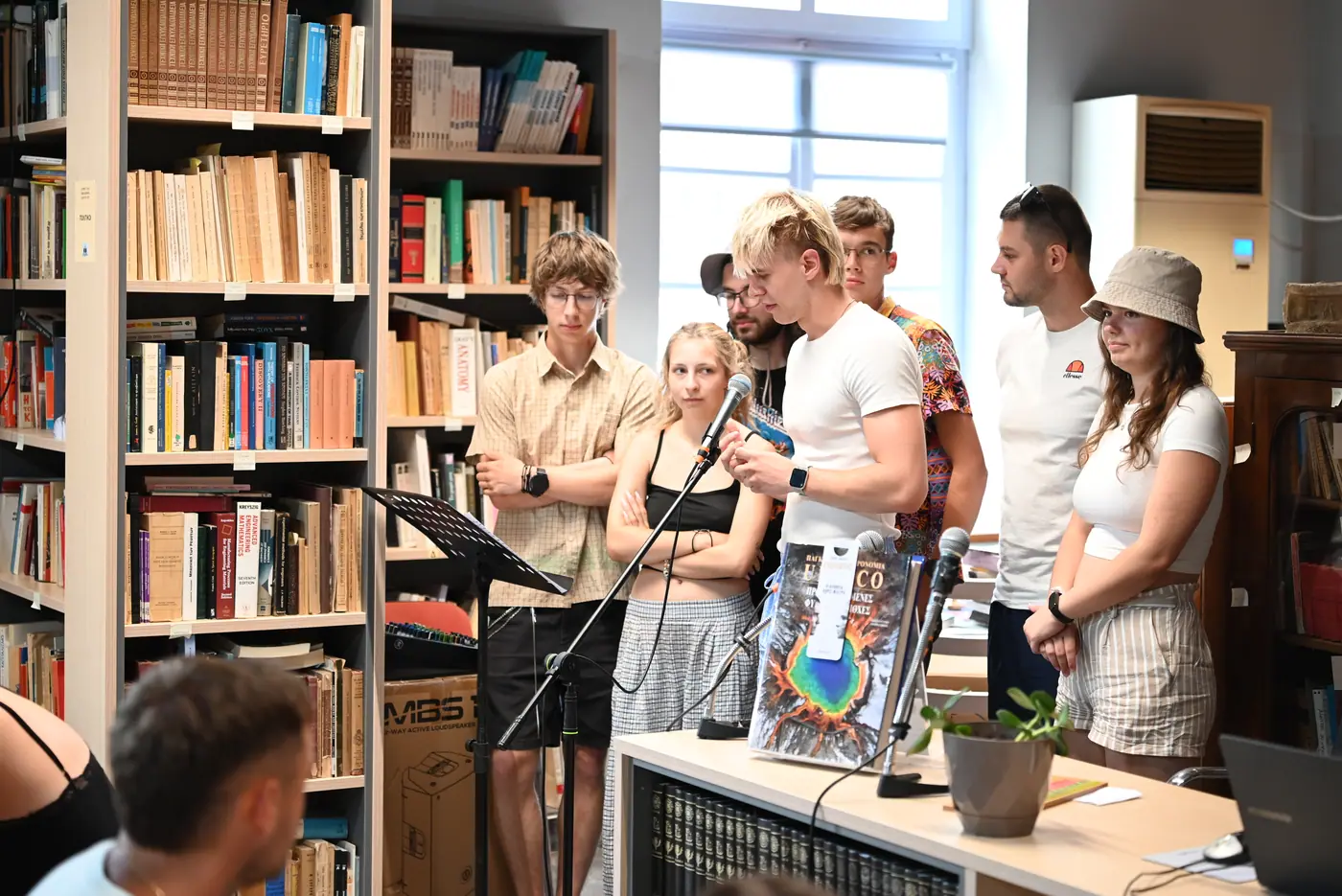 Day 2 at the Lavrio Municipal Library, during the hand-drawn diagrams and the team presentations. Photo 23 of 38.