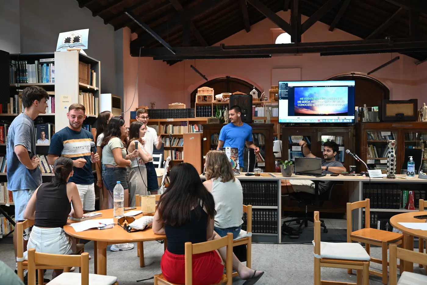 Day 3 at the Lavrio Municipal Library, where teams sketched and planned their heritage websites. Photo 13 of 32.