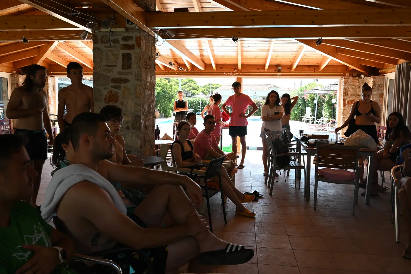 Day 5 in Sounio, during three hours of playful physical activity in the swimming pool. Photo 5 of 22.