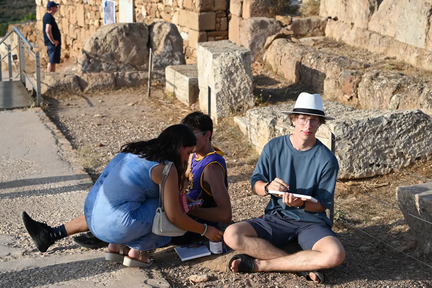Day 7 on Sounio beach, where local people joined the group challenges. Photo 6 of 52.