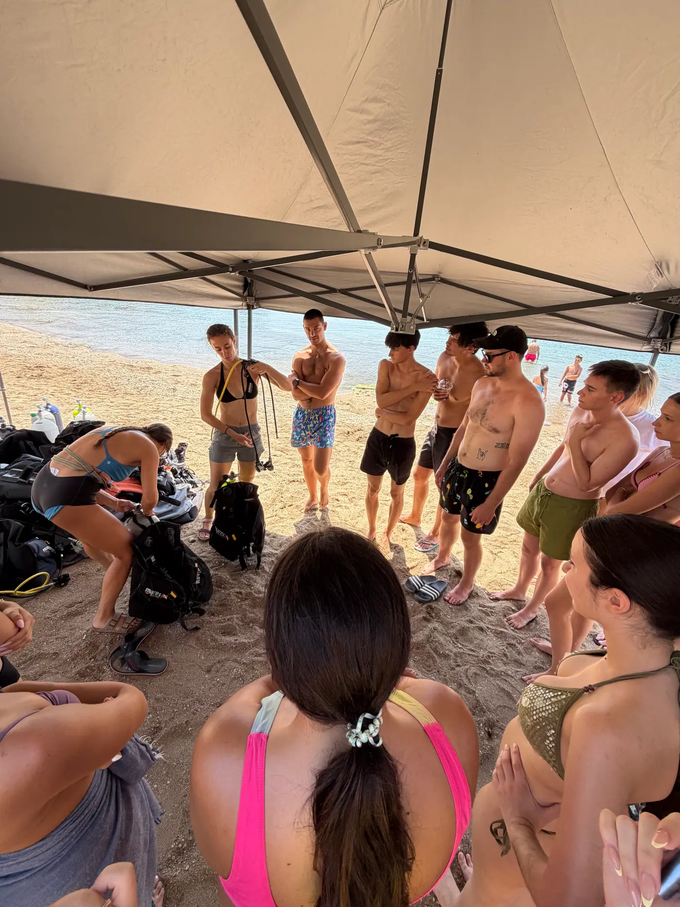 Day 8 on shore, during the first-aid training delivered by certified lifeguards. Photo 7 of 41.