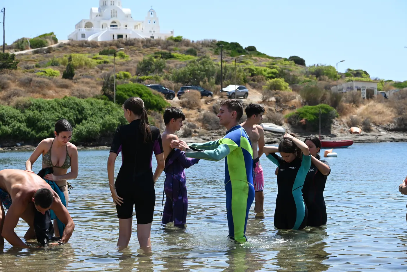 Day 8 on shore, during the first-aid training delivered by certified lifeguards. Photo 11 of 41.