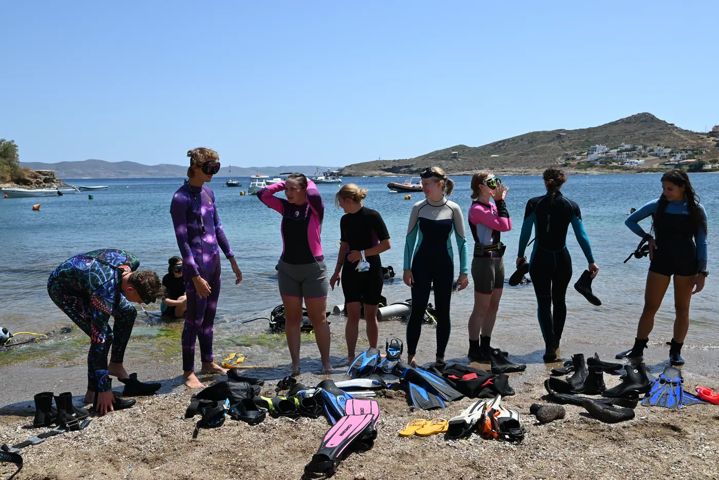 Day 8 on the coast near Sounio and Lavrio, during the introductory scuba-diving lesson. Photo 33 of 41.