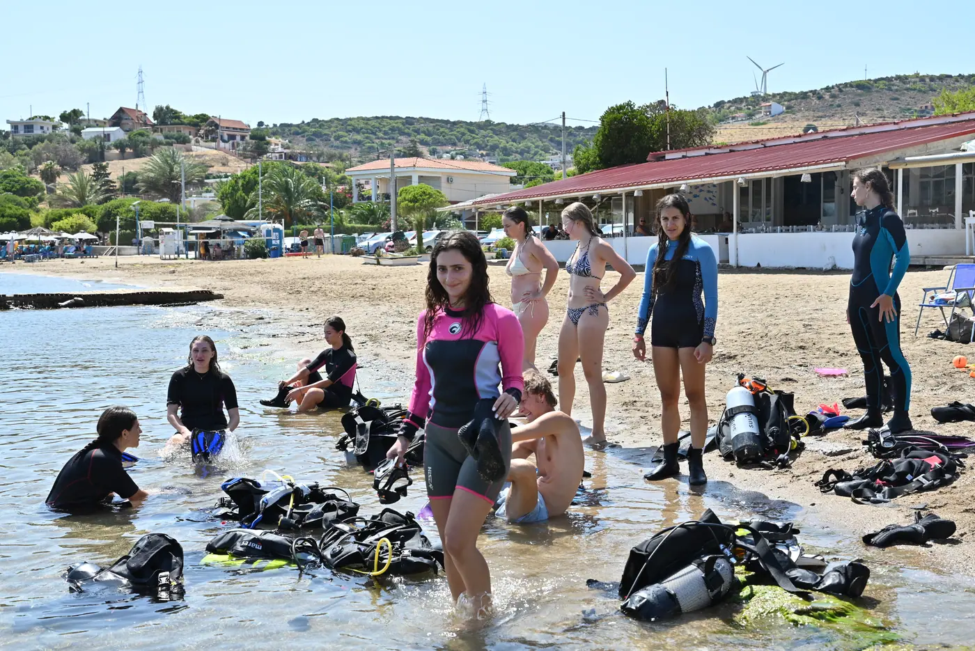 Day 8, where instructors explained the diving equipment and underwater communication. Photo 38 of 41.